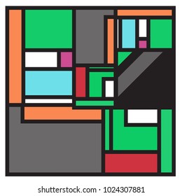 Vector abstract geometric colorful background. Memphis, indian, Brazilian and Mexican pattern.