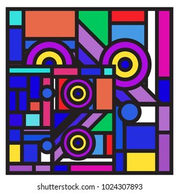 Vector abstract geometric colorful background. Memphis, indian, Brazilian and Mexican pattern.