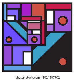 Vector abstract geometric colorful background. Memphis, indian, Brazilian and Mexican pattern.