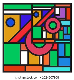 Vector abstract geometric colorful background. Memphis, indian, Brazilian and Mexican pattern.