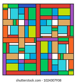 Vector abstract geometric colorful background. Memphis, indian, Brazilian and Mexican pattern.