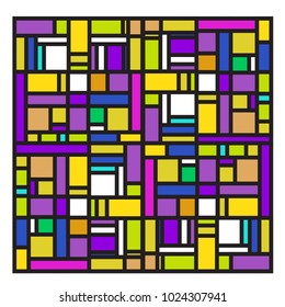 Vector abstract geometric colorful background. Memphis, indian, Brazilian and Mexican pattern.