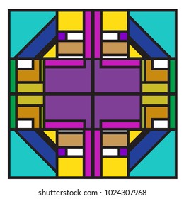 Vector abstract geometric colorful background. Memphis, indian, Brazilian and Mexican pattern.