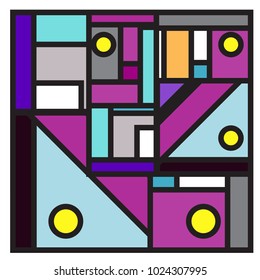 Vector abstract geometric colorful background. Memphis, indian, Brazilian and Mexican pattern.