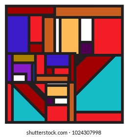 Vector abstract geometric colorful background. Memphis, indian, Brazilian and Mexican pattern.