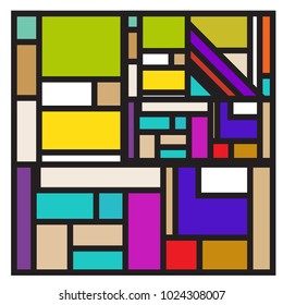 Vector abstract geometric colorful background. Memphis, indian, Brazilian and Mexican pattern.