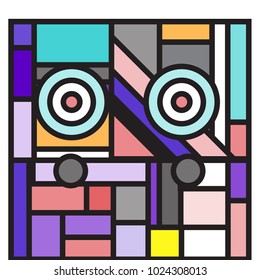 Vector abstract geometric colorful background. Memphis, indian, Brazilian and Mexican pattern.