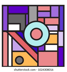 Vector abstract geometric colorful background. Memphis, indian, Brazilian and Mexican pattern.
