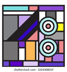 Vector abstract geometric colorful background. Memphis, indian, Brazilian and Mexican pattern.