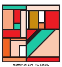 Vector abstract geometric colorful background. Memphis, indian, Brazilian and Mexican pattern.