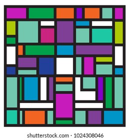 Vector abstract geometric colorful background. Memphis, indian, Brazilian and Mexican pattern.