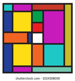 Vector abstract geometric colorful background. Memphis, indian, Brazilian and Mexican pattern.