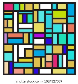 Vector abstract geometric colorful background. Memphis, indian, Brazilian and Mexican pattern.