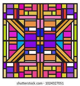 Vector abstract geometric colorful background. Memphis, indian, Brazilian and Mexican pattern.