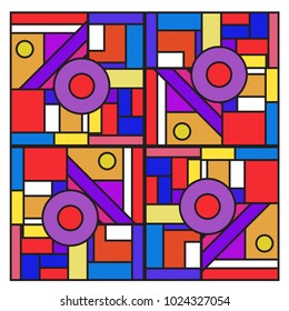 Vector abstract geometric colorful background. Memphis, indian, Brazilian and Mexican pattern.