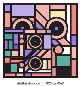 Vector abstract geometric colorful background. Memphis, indian, Brazilian and Mexican pattern.