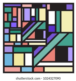 Vector abstract geometric colorful background. Memphis, indian, Brazilian and Mexican pattern.