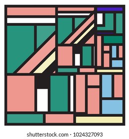 Vector abstract geometric colorful background. Memphis, indian, Brazilian and Mexican pattern.