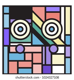 Vector abstract geometric colorful background. Memphis, indian, Brazilian and Mexican pattern.