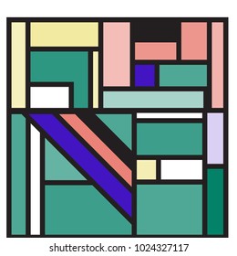 Vector abstract geometric colorful background. Memphis, indian, Brazilian and Mexican pattern.