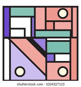 Vector abstract geometric colorful background. Memphis, indian, Brazilian and Mexican pattern.