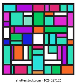 Vector abstract geometric colorful background. Memphis, indian, Brazilian and Mexican pattern.