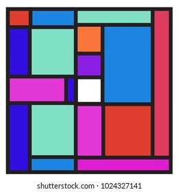 Vector abstract geometric colorful background. Memphis, indian, Brazilian and Mexican pattern.