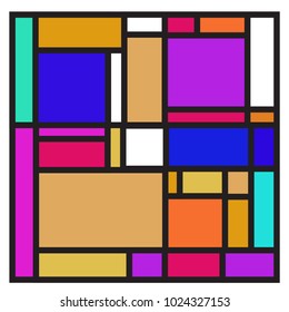 Vector abstract geometric colorful background. Memphis, indian, Brazilian and Mexican pattern.