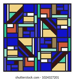 Vector abstract geometric colorful background. Memphis, indian, Brazilian and Mexican pattern.