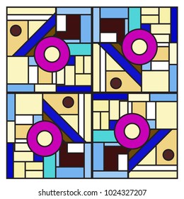Vector abstract geometric colorful background. Memphis, indian, Brazilian and Mexican pattern.