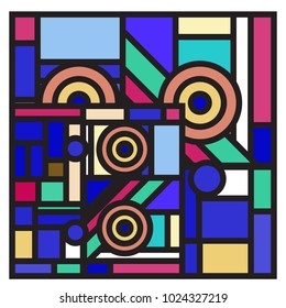 Vector abstract geometric colorful background. Memphis, indian, Brazilian and Mexican pattern.