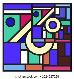 Vector abstract geometric colorful background. Memphis, indian, Brazilian and Mexican pattern.