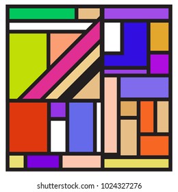 Vector abstract geometric colorful background. Memphis, indian, Brazilian and Mexican pattern.