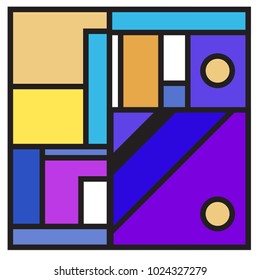 Vector abstract geometric colorful background. Memphis, indian, Brazilian and Mexican pattern.