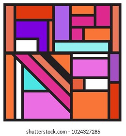 Vector abstract geometric colorful background. Memphis, indian, Brazilian and Mexican pattern.