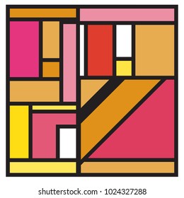 Vector abstract geometric colorful background. Memphis, indian, Brazilian and Mexican pattern.