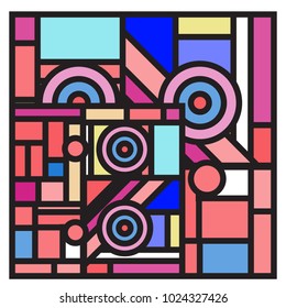 Vector abstract geometric colorful background. Memphis, indian, Brazilian and Mexican pattern.