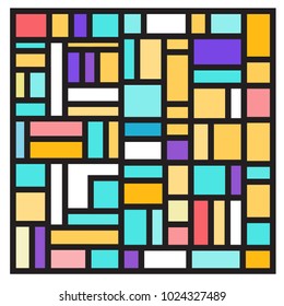 Vector abstract geometric colorful background. Memphis, indian, Brazilian and Mexican pattern.