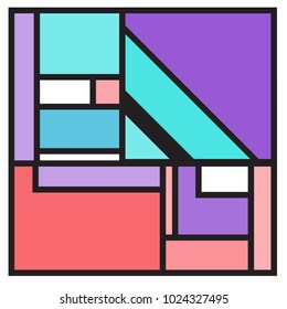 Vector abstract geometric colorful background. Memphis, indian, Brazilian and Mexican pattern.