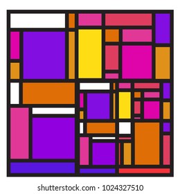 Vector abstract geometric colorful background. Memphis, indian, Brazilian and Mexican pattern.