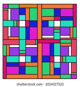 Vector abstract geometric colorful background. Memphis, indian, Brazilian and Mexican pattern.