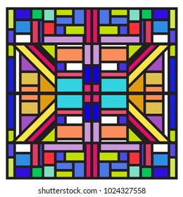 Vector abstract geometric colorful background. Memphis, indian, Brazilian and Mexican pattern.