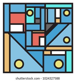 Vector abstract geometric colorful background. Memphis, indian, Brazilian and Mexican pattern.