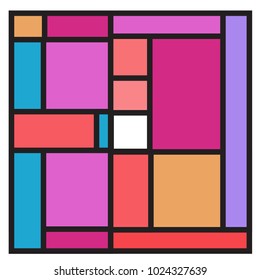 Vector abstract geometric colorful background. Memphis, indian, Brazilian and Mexican pattern.