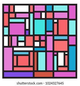 Vector abstract geometric colorful background. Memphis, indian, Brazilian and Mexican pattern.