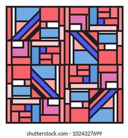 Vector abstract geometric colorful background. Memphis, indian, Brazilian and Mexican pattern.