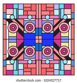 Vector abstract geometric colorful background. Memphis, indian, Brazilian and Mexican pattern.