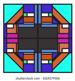 Vector abstract geometric colorful background. Memphis, indian, Brazilian and Mexican pattern.