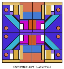 Vector abstract geometric colorful background. Memphis, indian, Brazilian and Mexican pattern.