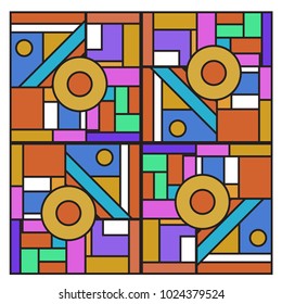 Vector abstract geometric colorful background. Memphis, indian, Brazilian and Mexican pattern.